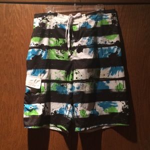 Men’s splatter design swim shorts